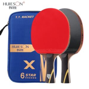 Профессиональный набор: 2 ракетки Huieson X6 stars +чехол + 3 мяча, полупрофессиональный набор ракеток для игры в настольный теннис