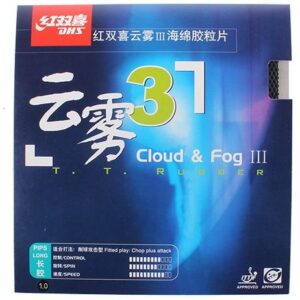 Накладка DHS Cloud & Fog III OX ШИПЫ красная для настольного тенниса